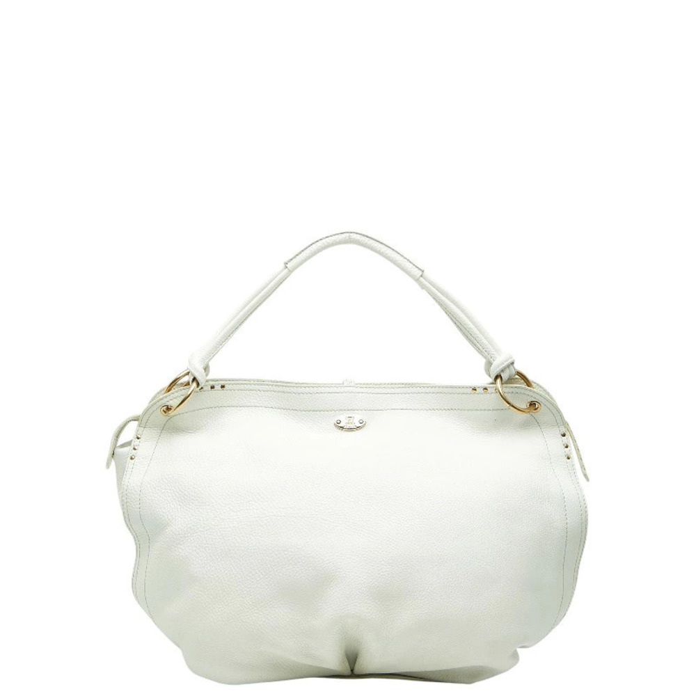 Celine White Leather Bittersweet Hobo Bag slouchy rounded silhouette